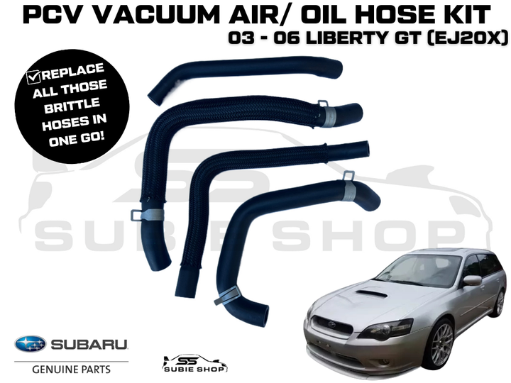 Genuine Subaru Liberty GT Turbo EJ20X 2003 - 06 PCV Vacuum Air Oil Hose Pipe Set