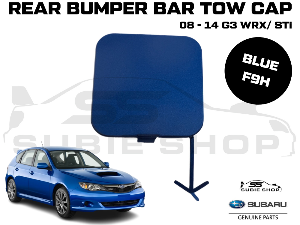 GENUINE Subaru Impreza G3 WRX STi 08 -14 Rear Bumper Bar Tow Hook Cap Cover Blue