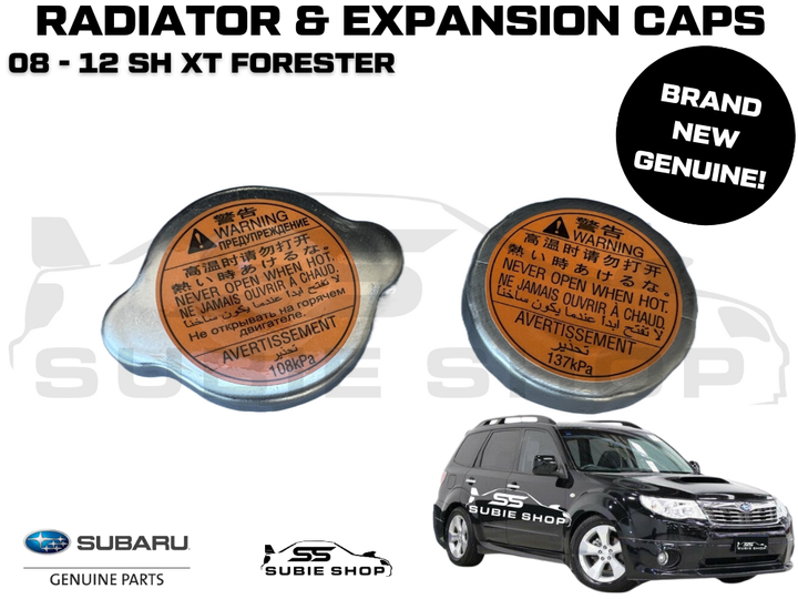 GENUINE Subaru Forester SHXT EJ255 08 -12 Turbo Radiator Expansion Tank Cap Pair