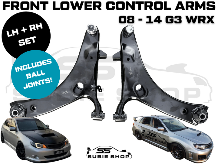 Right Left Pair Front Lower Control Arms Bush for 08 - 14 GH G3 Subaru Impreza WRX