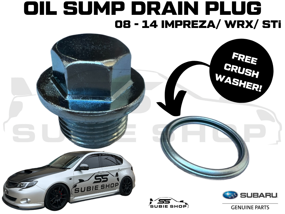 New Genuine Subaru Impreza GH G3 WRX STi 08 - 14 Sump Drain Plug + Crush Washer