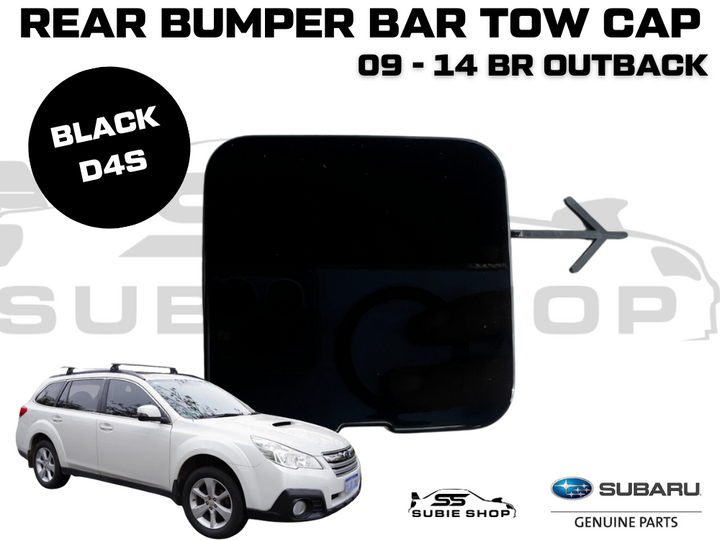 GENUINE Subaru Outback BR 09 - 14 Rear Bumper Bar Tow Hook Cap Cover Black D4S