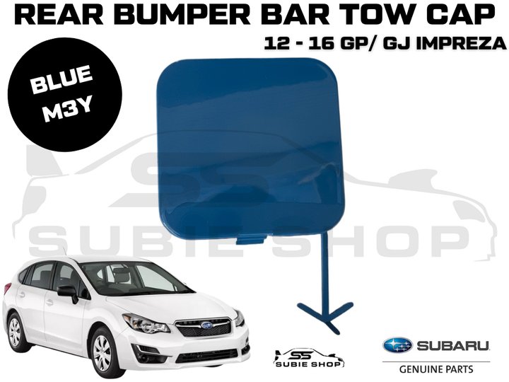 GENUINE Subaru Impreza 2012-16 GP GJ Rear Bumper Bar Tow Hook Cap Cover Blue M3Y