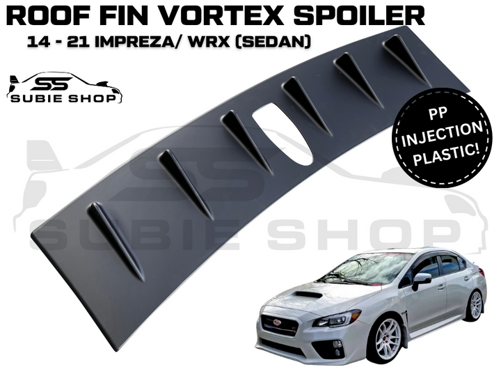 JDM PP Rear Roof Spoiler Fin Vortex Generator For 14 - 21 Subaru Impreza WRX STi