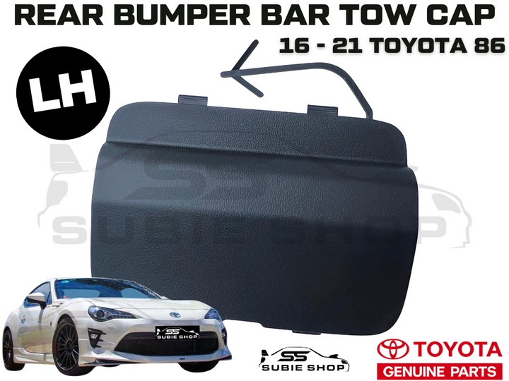 New GENUINE Toyota 86 16 - 21 Rear Bumper Bar Tow Hook Cap Cover Matt Black Left