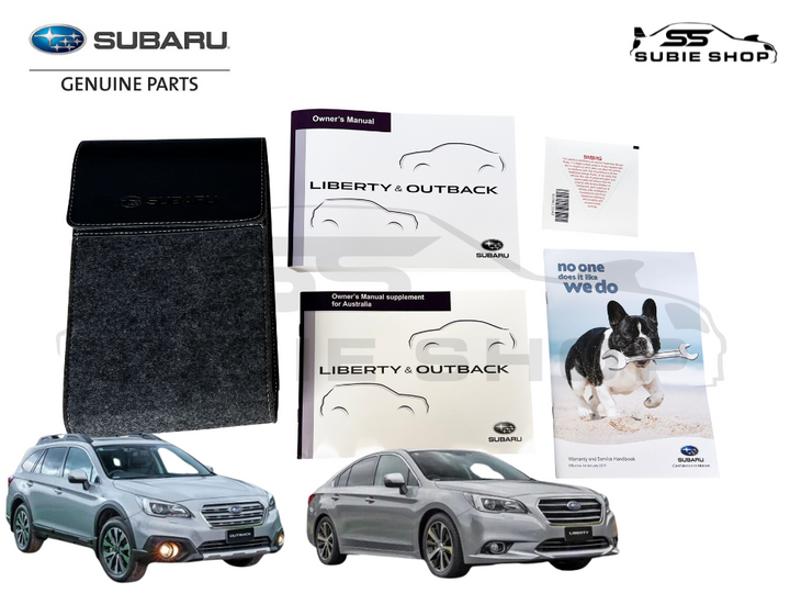 GENUINE Subaru Liberty Outback 20 + Factory Owners Manual Log Book Wallet Pouch