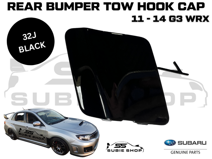 GENUINE Subaru Impreza 11-14 G3 WRX Rear Bumper Bar Tow Hook Cap Cover Black 32J