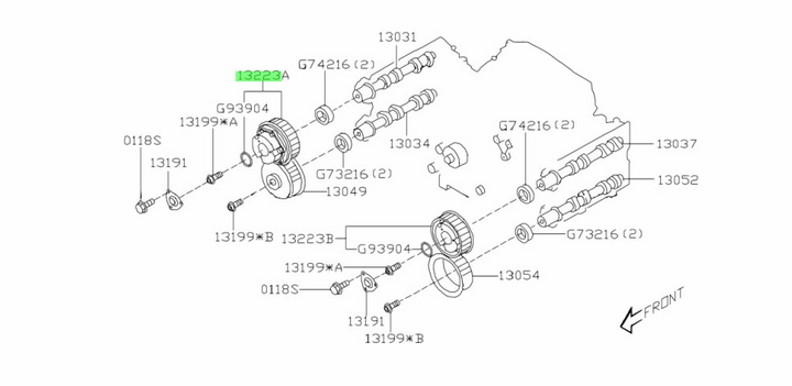 GENUINE Subaru GD WRX STi 2000 - 07 EJ207 Right Timing Camshaft Cam Intake Wheel