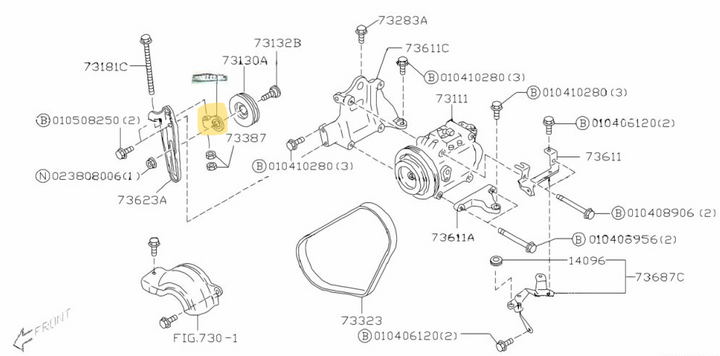 GENUINE Subaru Liberty Impreza STi Forester Outback EJ Belt Tensioner Bolt Tab