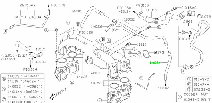 Genuine Subaru Liberty GT Turbo EJ20X EJ255 03 - 09 PCV Vacuum Air Oil Hose Pipe