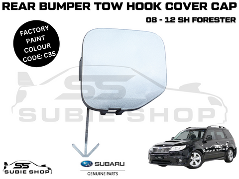 GENUINE Subaru Forester 08 - 12 SH XT Rear Bumper Bar Tow Hook Cap Cover Silver