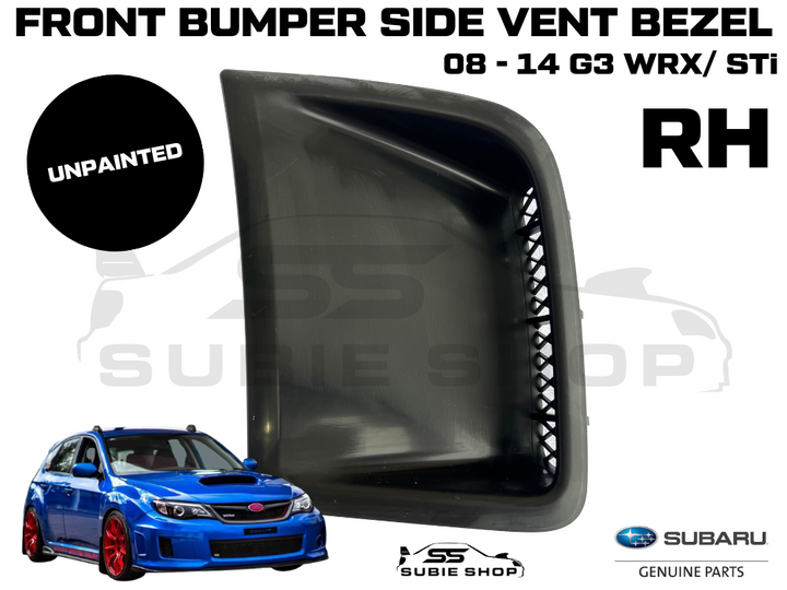 GENUINE Subaru Impreza 08-14 G3 WRX STi Front Bumper Corner Side Vent Unpainted