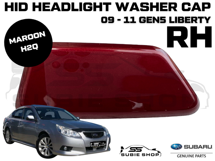 New Genuine Headlight Washer Cap Cover 09 -11 Subaru Liberty Maroon Red H2Q RH