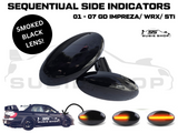 Smoked Lens Sequential Fender Side Indicators For 01 - 07 Subaru Impreza RS WRX