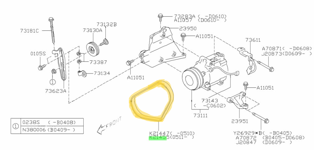 New Genuine OEM Subaru Liberty Gen 4 EJ 2003 - 2009 AC Air Con Conditioning Belt