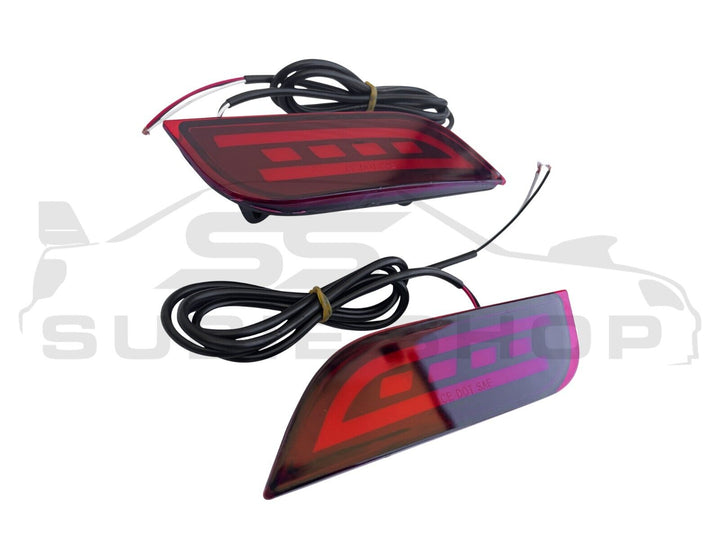 Rear Bumper Reflector LED Fog Tail & Brake Lights For Impreza WRX Liberty XV etc