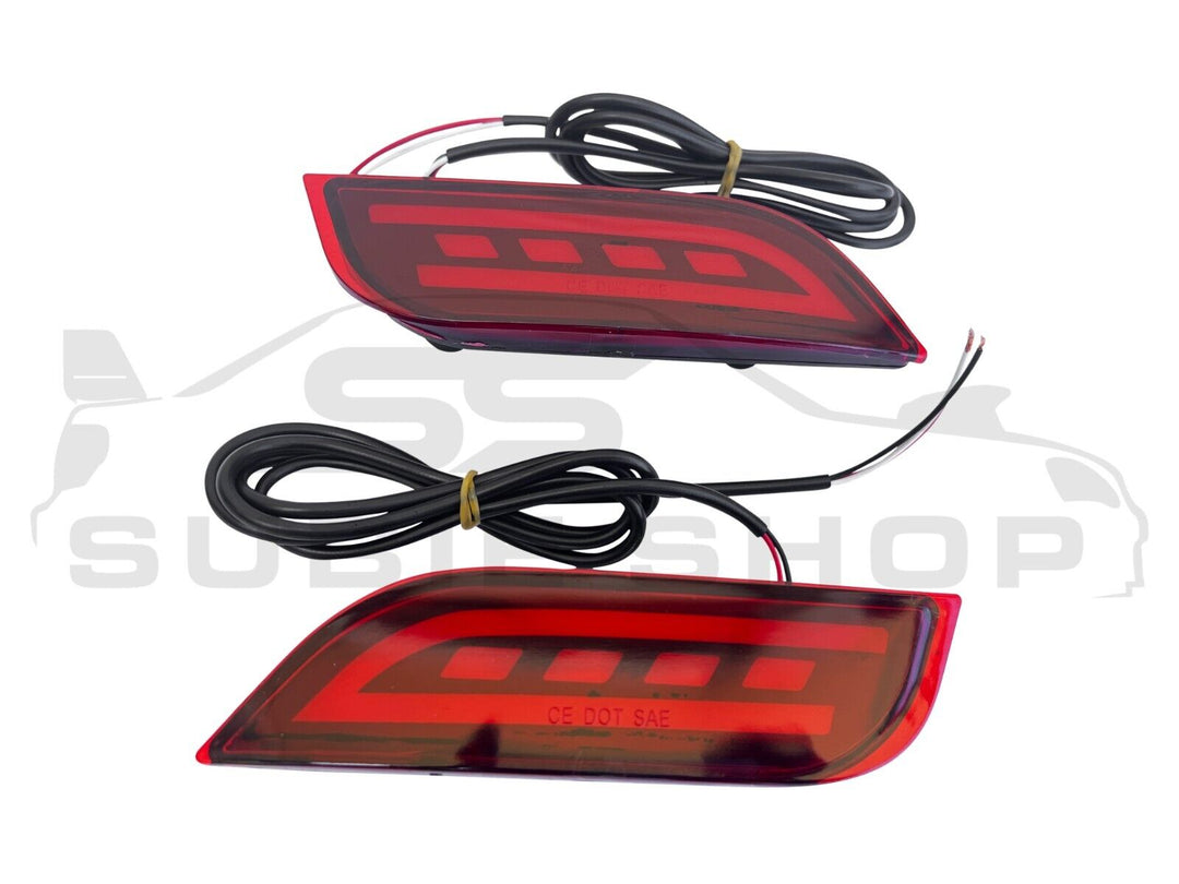 Rear Bumper Reflector LED Fog Tail & Brake Lights For Impreza WRX Liberty XV etc