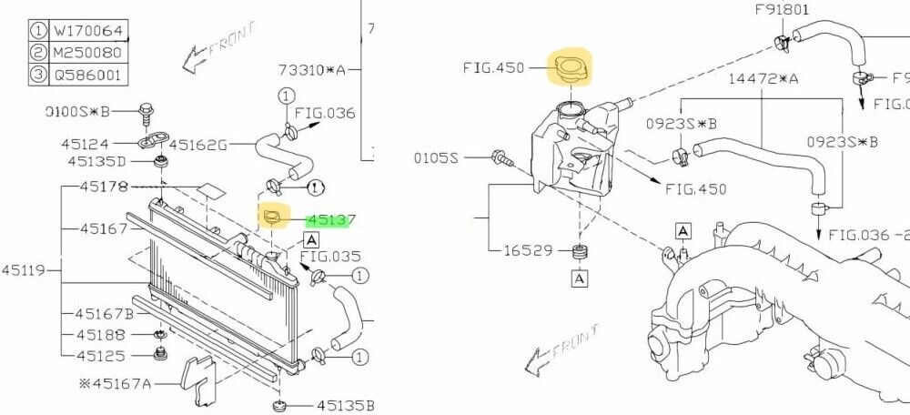 GENUINE Subaru Forester SHXT EJ255 08 -12 Turbo Radiator Expansion Tank Cap Pair