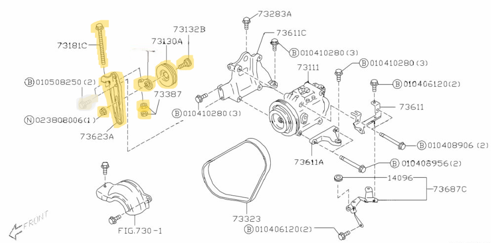 GENUINE Subaru Liberty Impreza STi Forester Outback EJ Belt Tensioner Pulley 97+