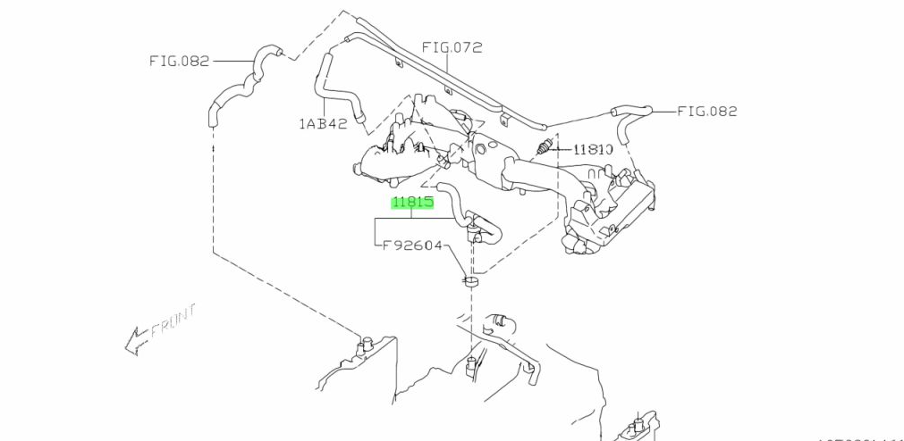 Genuine Subaru Forester SF GT Turbo EJ 00 - 02 Main PCV Vacuum Air Oil Hose Pipe