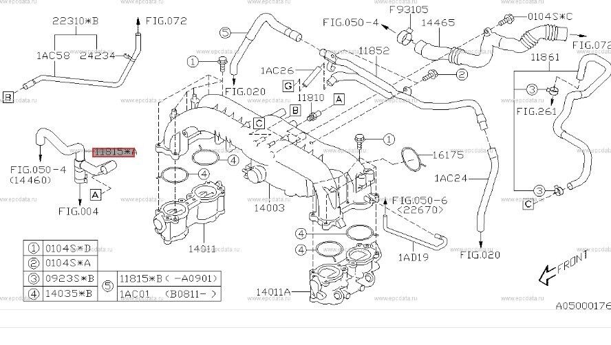 Genuine Subaru Liberty GT Spec B Turbo EJ255 06 - 09 PCV Main Air Oil Hose Pipe