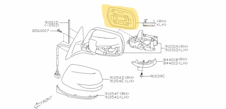 Genuine Subaru Forester SJ 2013 - 2018 Left Side View Mirror Glass Replacement