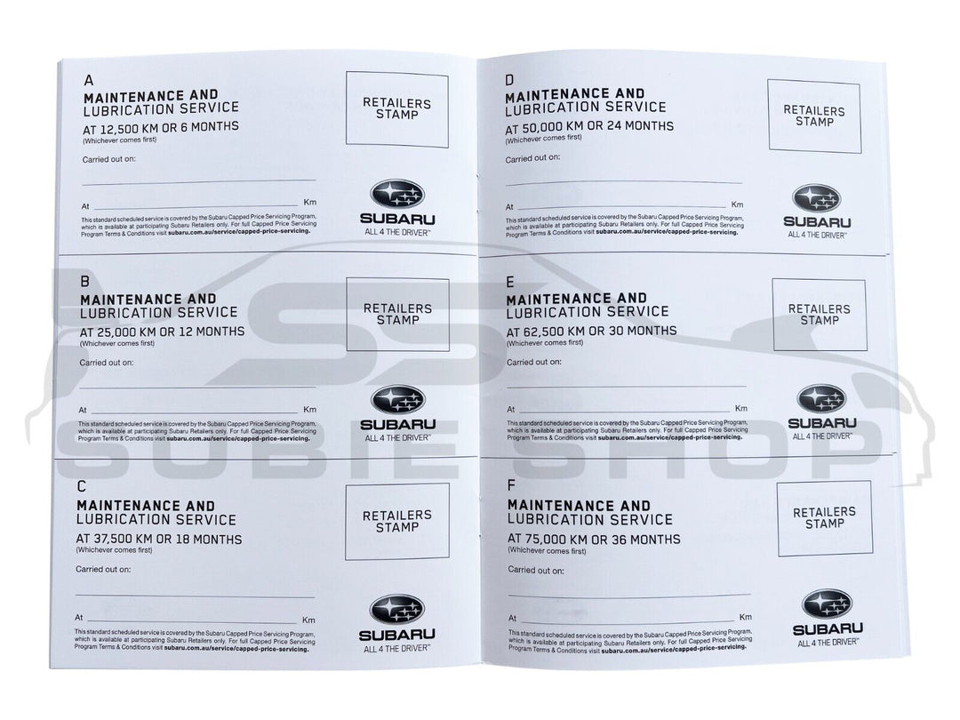 GENUINE Subaru Levorg Sti 15 -17 Factory Owners Manual Log Book Wallet Set Pouch