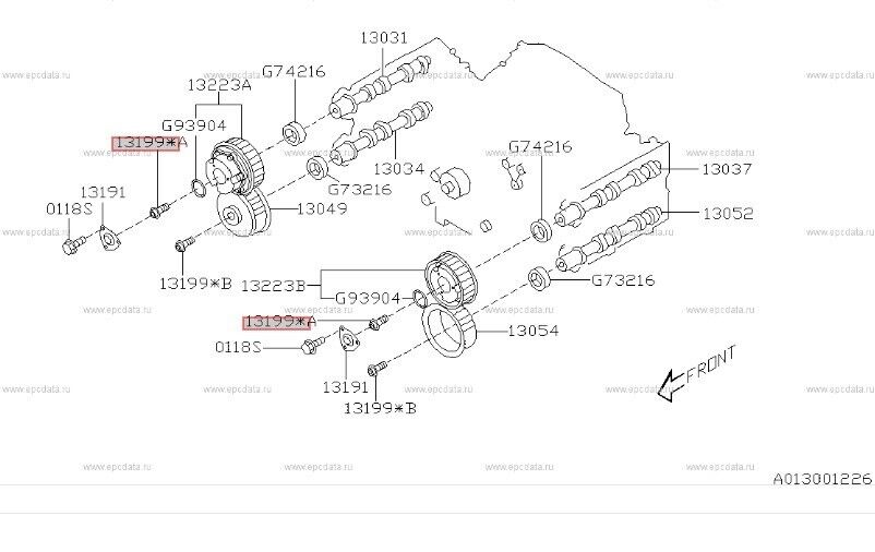 GENUINE Subaru Liberty EJ20X Camshaft Cam Intake / Exhaust Wheel Bolt 13199AA000