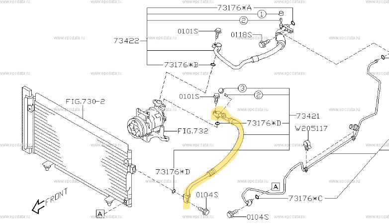 New Genuine Subaru Impreza GH GE 2008 - 11 NA AC Air Con Conditioning Line Hose