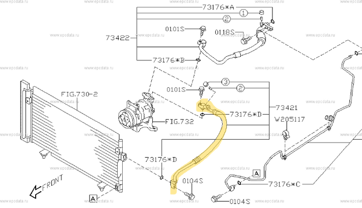 New Genuine Subaru Impreza GH GE 2008 - 11 NA AC Air Con Conditioning Line Hose