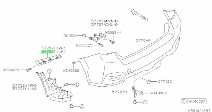 GENUINE Subaru XV GP CROSSTREK 12 - 16 Rear Bumper Bar Bracket Slider Left LH L