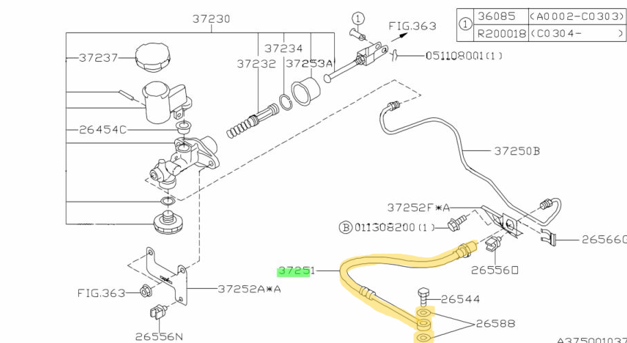 GENUINE Subaru Impreza WRX G3 08 -14 Manual Hydraulic Clutch Slave Cylinder Hose