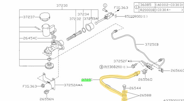 GENUINE Subaru Impreza WRX G3 08 -14 Manual Hydraulic Clutch Slave Cylinder Hose