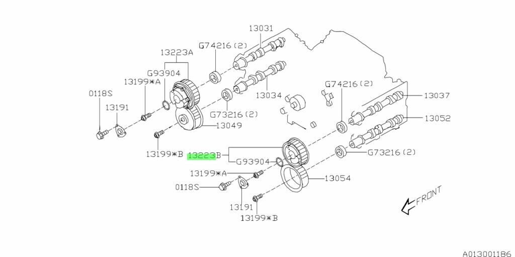 GENUINE Left Camshaft Cam Intake Wheel EJ20x Subaru Liberty Legacy 13322AA001