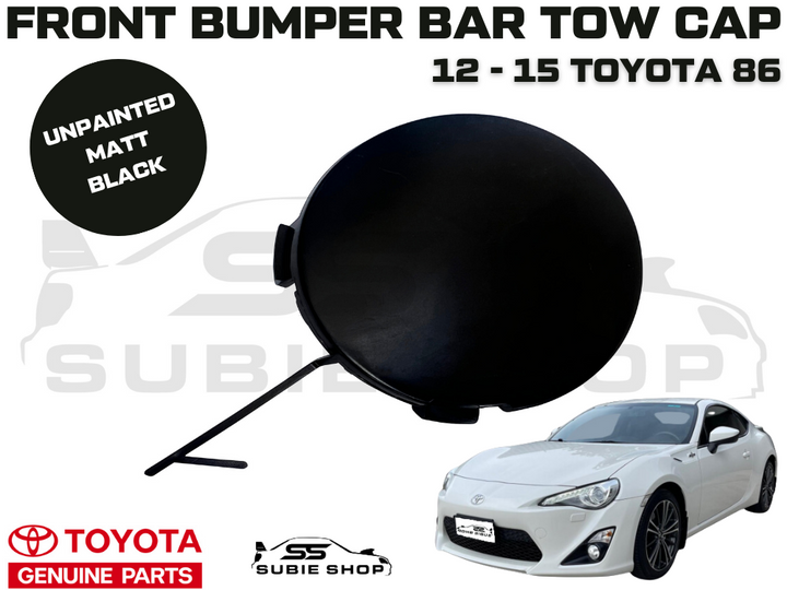 New OEM GENUINE Toyota 86 12 - 15 Front Bumper Bar Tow Hook Cap Cover Matt Black