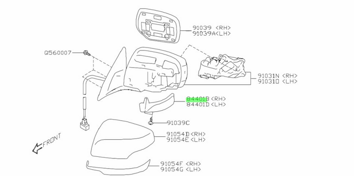 New Genuine Subaru VA WRX STi 2015 - 2021 Side Mirror Indicator Light Right R