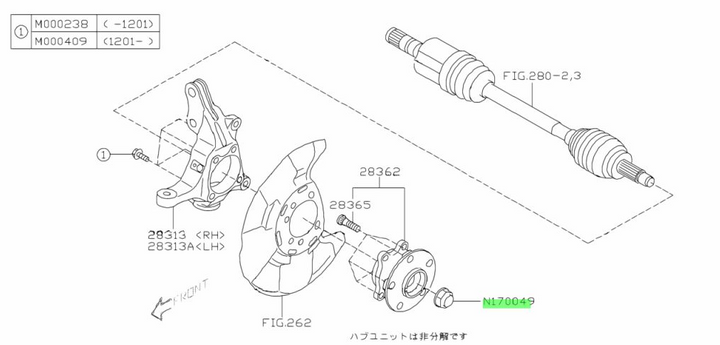 New GENUINE Subaru Liberty Forester Outback Impreza BRZ 86 XV CV Spline Axle Nut