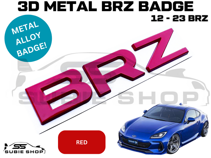 Metal 'BRZ' Rear Tailgate 3D Boot Decal Badge Emblem For 12 - 23 Subaru BRZ