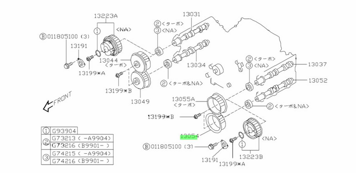 New GENUINE Subaru Impreza GH 08-11 EJ20 Left Timing Camshaft Cam Exhaust Wheel