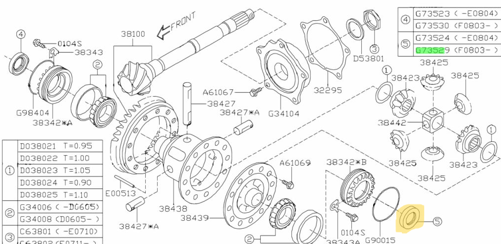 GENUINE Subaru Impreza GD WRX STi 03 -07 Front Left Gearbox CV Transmission Seal