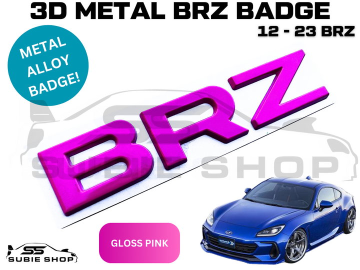 Metal 'BRZ' Rear Tailgate 3D Boot Decal Badge Emblem For 12 - 23 Subaru BRZ