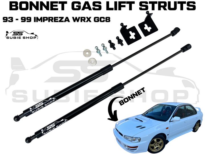 Bonnet Hood Lift Gas Struts Upgrade Kit For 93 - 99 Subaru Impreza / WRX GC8 GF8