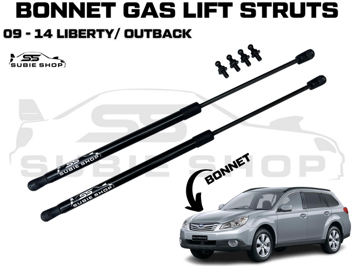 Bonnet Hood Lift Gas Struts Upgrade Kit For 09 - 14 GEN5 Liberty Outback BM BR