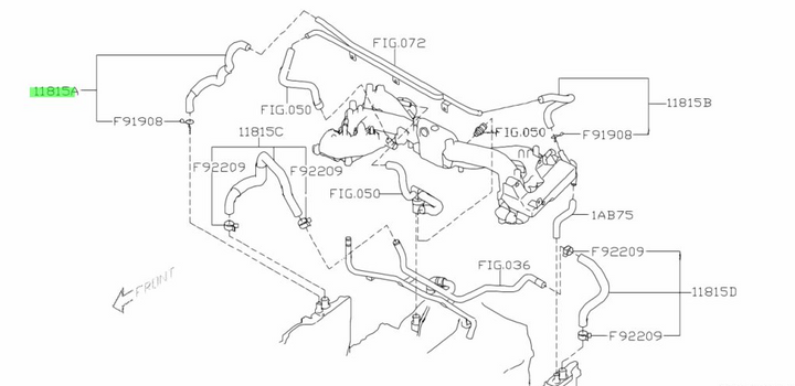 Genuine Subaru Impreza GD WRX & STi Turbo EJ 00-07 PCV Vacuum Air Oil Hose Pipe