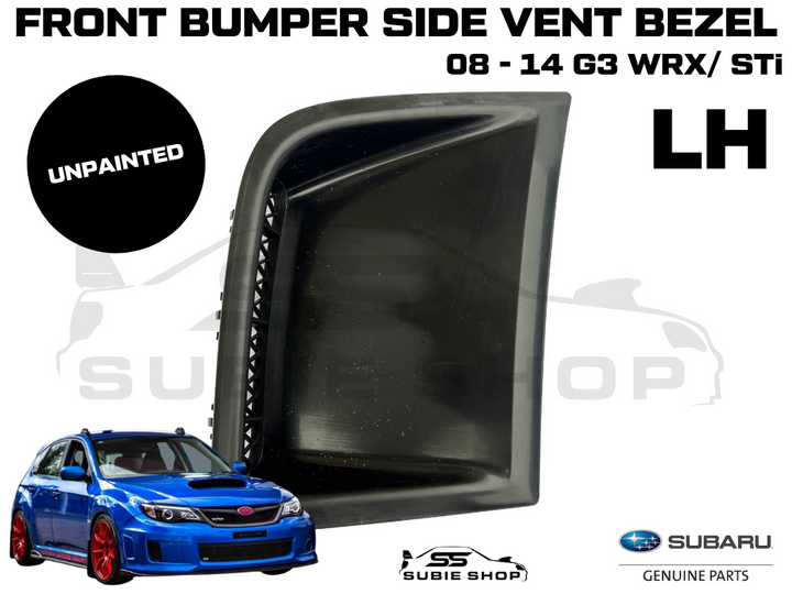 GENUINE Subaru Impreza 08-14 G3 WRX STi Front Bumper Corner Side Vent Unpainted