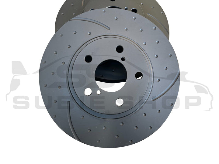 RDA Slotted Dimpled Front Brakes Brake Rotors Pads Upgrade 08-11 Subaru Impreza