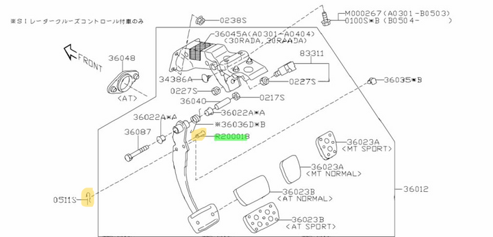 GENUINE Subaru Liberty Forester Outback Impreza BRZ 86 XV Clevis Pin Brake Pedal