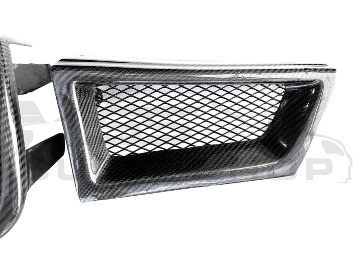 3 Piece Carbon Fiber Black Mesh Grille Grill For 06 - 07 Subaru WRX STI Hawkeye