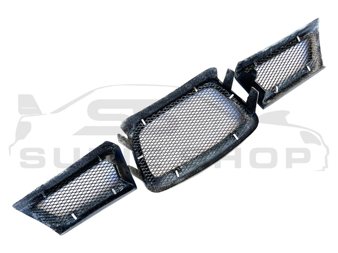 3 Piece Carbon Fiber Black Mesh Grille Grill For 06 - 07 Subaru WRX STI Hawkeye