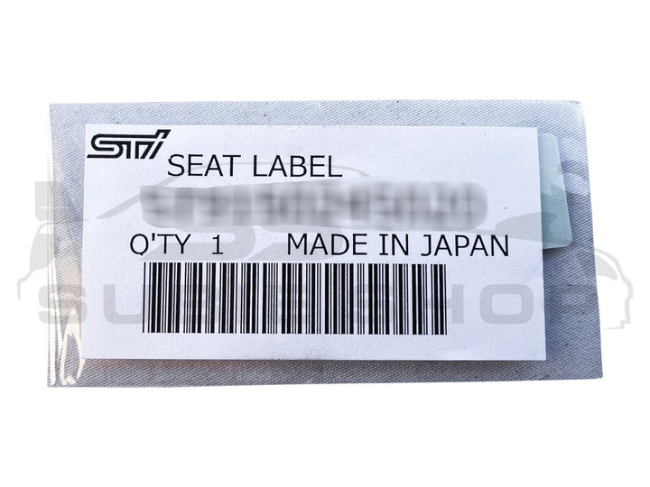 GENUINE OEM Subaru Recaro Seat Metal Aluminum Label WRX STi Sticker Decal S203